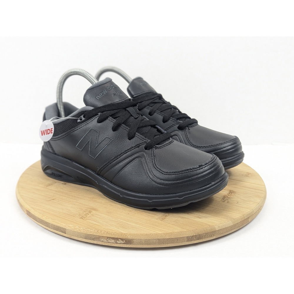 New Balance 813 Black Leather Walking Shoes Womens 8 Wide 2E WW813BK ROLLBAR